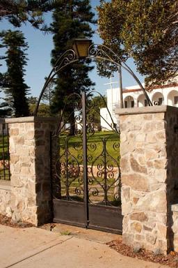 Army Navy Custom Gate with Custom Hand Forged Scrolls