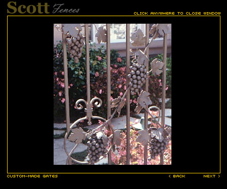 PATIO GATE WITH GRAPE DESIGN