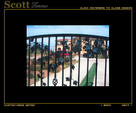 CUSTOM GATES WITH GRAPES AND BASKET DESIGN