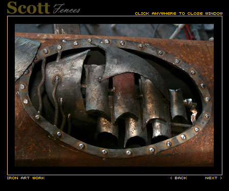 HAND IRON FORGED SHIP IN GATE POST