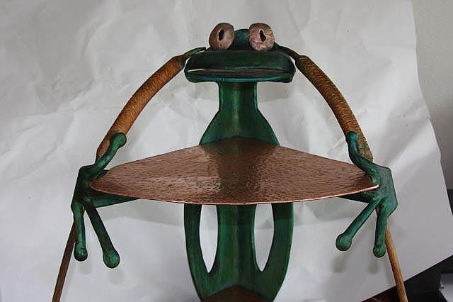 HAND FORGED FROG SHELF WITH COPPER AND RON YOUNG PATINA