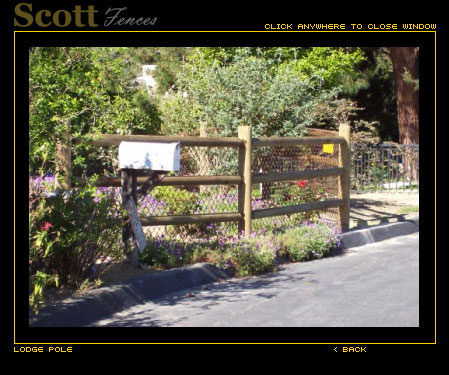 LODGE POLE GATE WITH BROWN CHAIN LINK