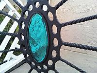INLAID GLASS WITH TWISTED PICKETS-COURTYARD GATES