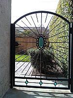 BACKYARD ENTRY GATE WITH INLAID GLASS