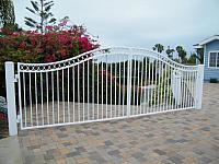 IRON AUTO GATES  DOUBLE ARCHED WITH SCROLLS