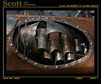 HAND IRON FORGED SHIP IN GATE POST