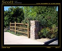 Lodge Pole Fence with Brown Chain Link