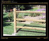 LODGE POLE GATE WITH BROWN CHAIN LINK