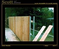 DOG EARED CEDAR WOOD FENCE WITH STEEL POSTS